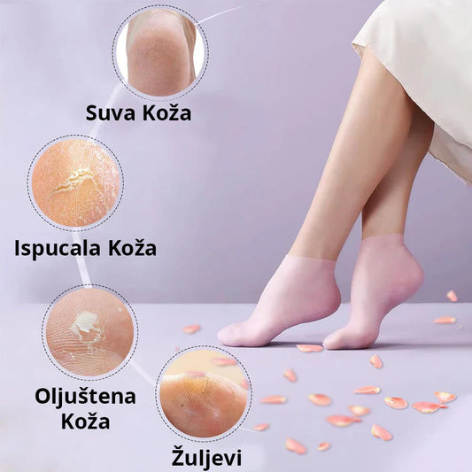 Magične Silikonske Čarape – Za Meka i Glatka Stopala Bez Pukotina! 1+1 GRATIS